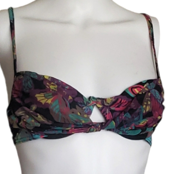 Victoria's Secret Butterfly & Floral Bikini Top Only Swimsuit Size 36A - Picture 1 of 12